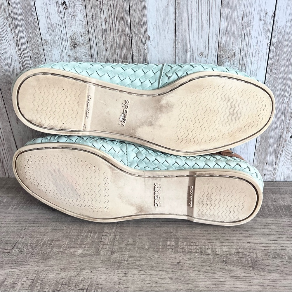 Sperry Top Siders Women’s Audrey Woven Aqua Boat Shoes Size 7 - Picture 6 of 7
